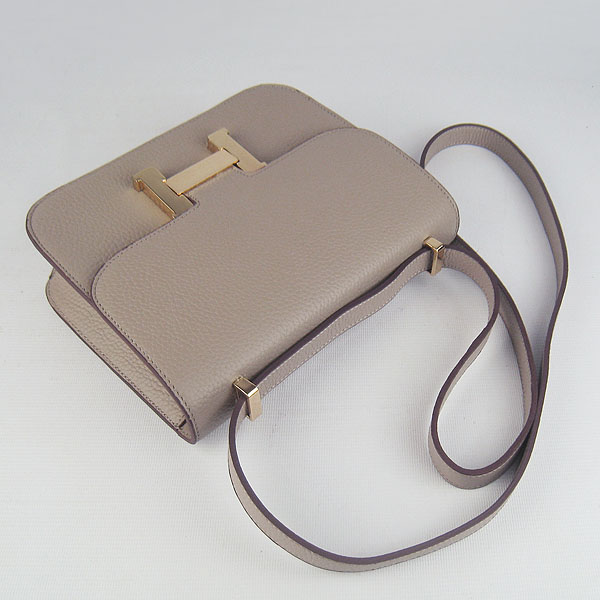 7A Hermes Oxhide Leather Message Bag Grey H017